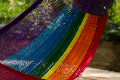 King Plus Size Nylon Mexican Hammock in Rainbow Colour