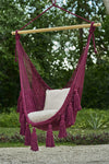 Extra Large Mexican Hammock Chair In Outdoor Cotton Maroon