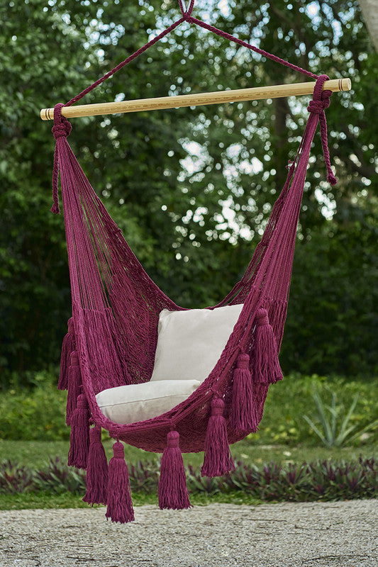  Extra Large Mexican Hammock Chair In Outdoor Cotton Maroon