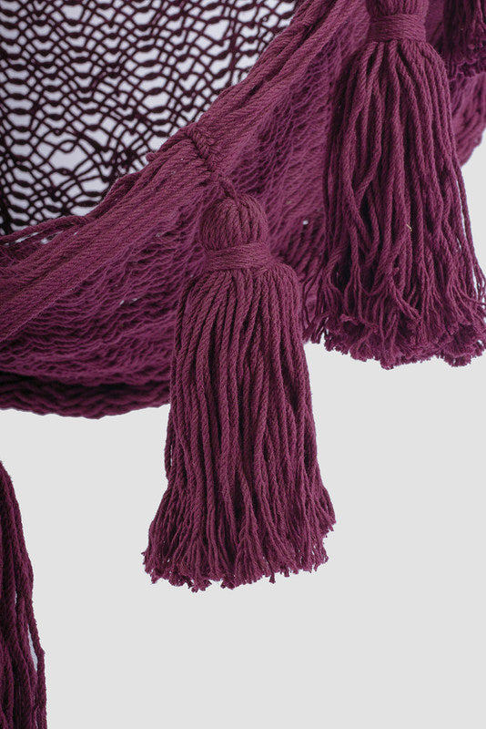 Extra Large Mexican Hammock Chair In Outdoor Cotton Maroon