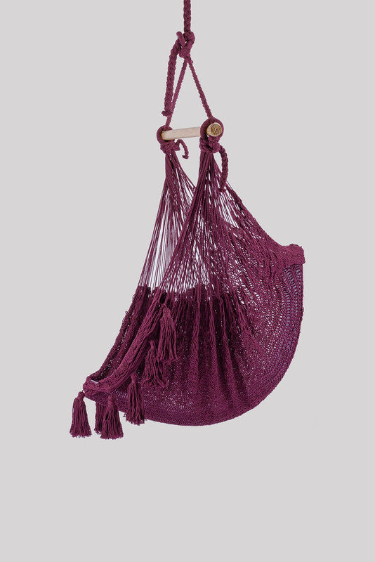 Extra Large Mexican Hammock Chair In Outdoor Cotton Maroon