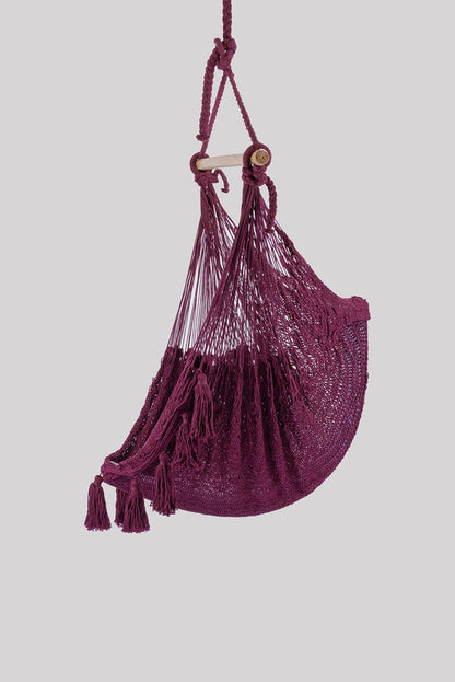 Extra Large Mexican Hammock Chair In Outdoor Cotton Maroon