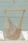 Extra Large Outdoor Cotton Mexican Hammock Chair In Cream Colour