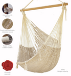 Extra Large Outdoor Cotton Mexican Hammock Chair In Cream Colour