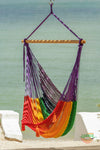 Extra Large Outdoor Cotton Mexican Hammock Chair in Rainbow Colour