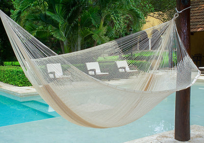 King Size Super Nylon Mexican Hammock In Cream Colour