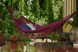 Outdoor Undercover Cotton Hammock King Maroon
