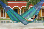 Jumbo Size Outdoor Cotton Mexican Hammock in Caribe Colour