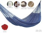 King Size Outdoor Cotton Mexican Hammock In Blue