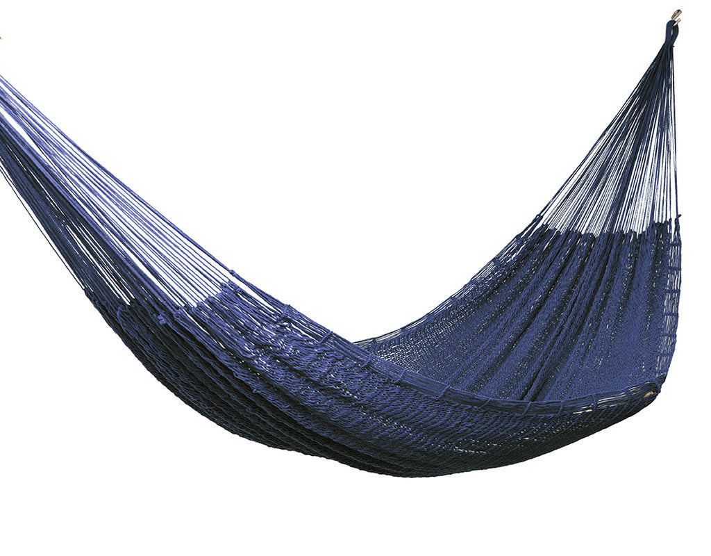 Outdoor Undercover Cotton Hammock King Size Blue