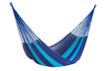 King Size Outdoor Cotton Mexican Hammock in Caribbean Blue Colour