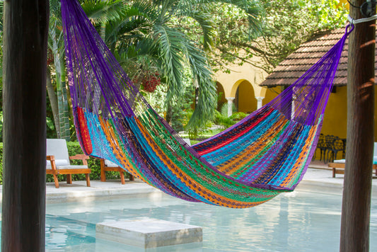 King Size Outdoor Cotton Mexican Hammock in Colorina Colour