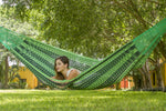 Mayan Legacy King Size Outdoor Cotton Mexican Hammock in Jardin Colour