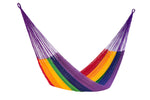 King Size Outdoor Cotton Mexican Hammock in Rainbow Colour