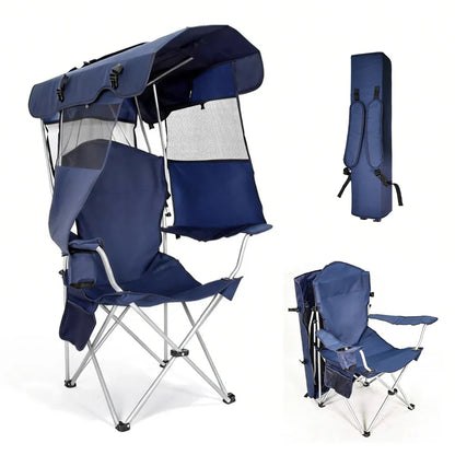 Foldable Portable Fabric Chair - Blue 86x52cm