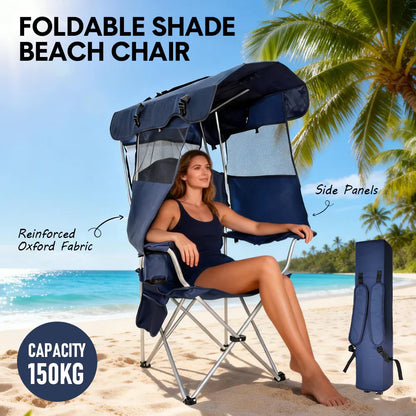 Foldable Portable Fabric Chair - Blue 86x52cm