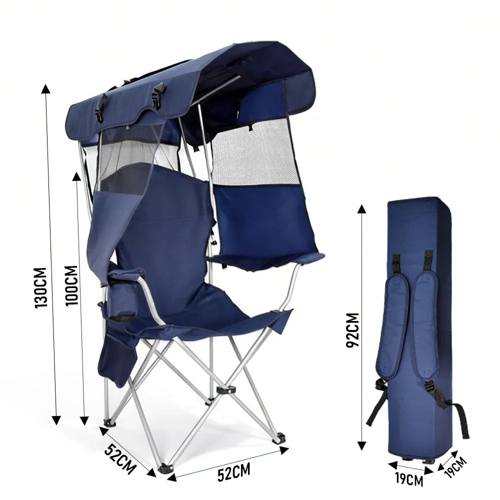 Foldable Portable Fabric Chair - Blue 86x52cm