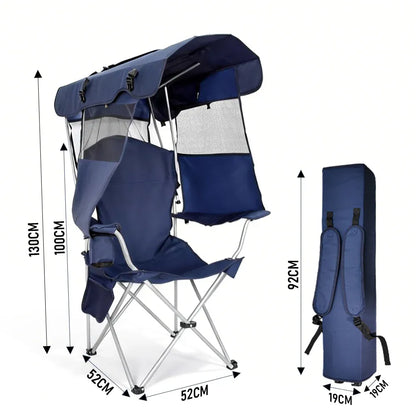 Foldable Portable Fabric Chair - Blue 86x52cm