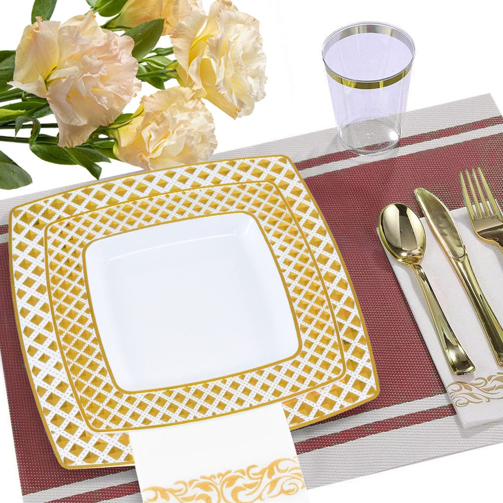 Gold Disposable Tableware Set