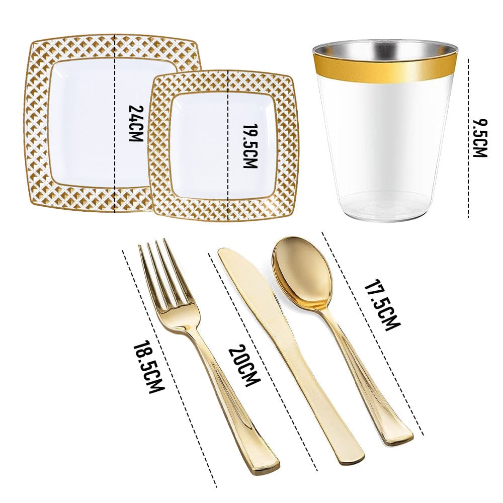 Gold Disposable Tableware Set
