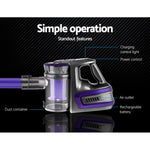 Cordless Devanti Stick Vacuum Cleaner - 150W Purple