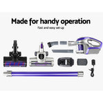 Sleek Devanti Cordless Vacuum Cleaner - 150W Purple
