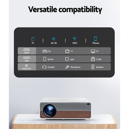 Portable Wifi Video Projector 4K Home Theater Hdmi 1080P Native