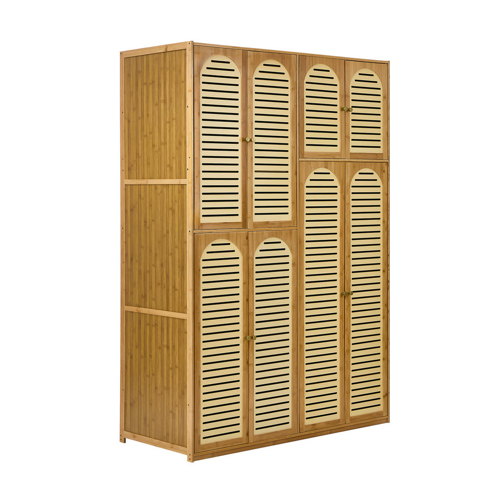 Bamboo Wardrobe Storage Cabinet 117x51x171cm