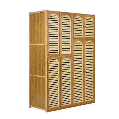 Bamboo Wardrobe Storage Cabinet 117x51x171cm