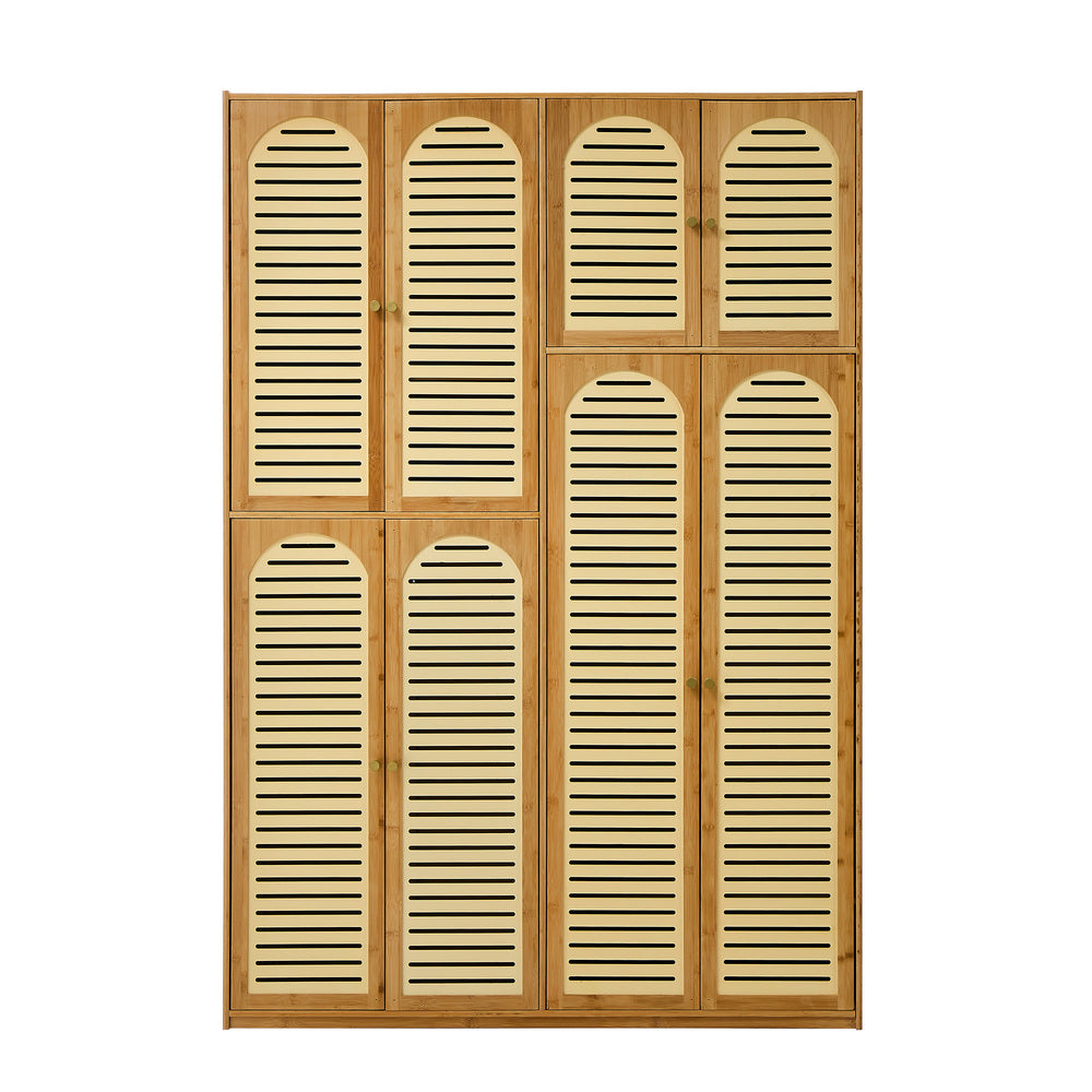 Bamboo Wardrobe Storage Cabinet 117x51x171cm
