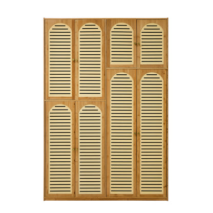 Bamboo Wardrobe Storage Cabinet 117x51x171cm