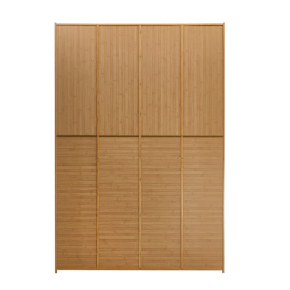 Bamboo Wardrobe Storage Cabinet 117x51x171cm