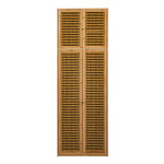 Bamboo Wardrobe 4 Door Storage Cabinet With Hanging Rod Natural Wood