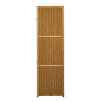 Bamboo Wardrobe 4 Door Storage Cabinet With Hanging Rod Natural Wood