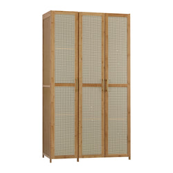 3 Door Wardrobe 6 Shelf Clothes Cabinet | HomeAndLiving