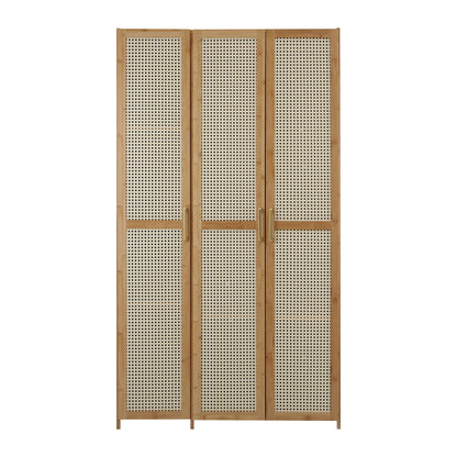 3 Door Wardrobe 6 Shelf Clothes Cabinet | HomeAndLiving
