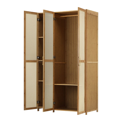 3 Door Wardrobe 6 Shelf Clothes Cabinet | HomeAndLiving