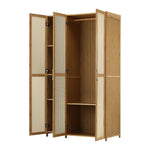 3 Door Wardrobe 6 Shelf Clothes Cabinet | HomeAndLiving