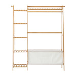 Open Wardrobe with Hanging Rail and Laundry Bag
