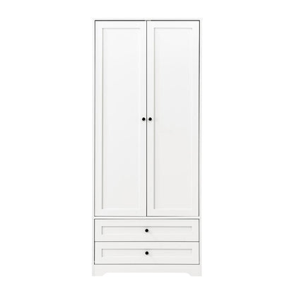 Wardrobe Cabinet Clothes Storage Large Cupboard 2 Doors Organiser White