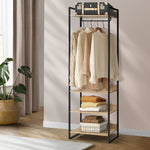 Clothes Rack Open Wardrobe 4 shelves Hanging Rail Metal