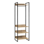 Clothes Rack Open Wardrobe 4 shelves Hanging Rail Metal