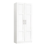 Wardrobe Large 2 Doors 4 Shelves White