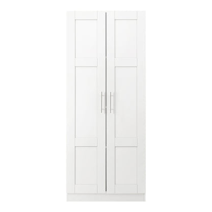 Wardrobe Large 2 Doors 4 Shelves White