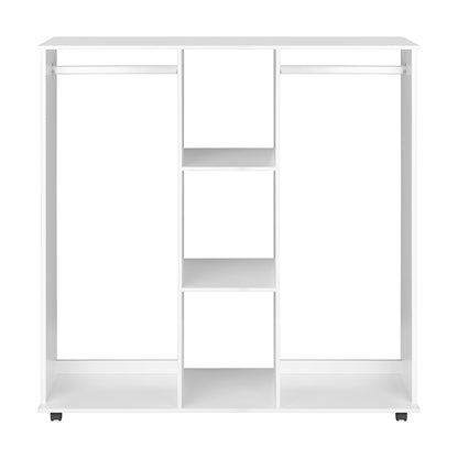 Portable Double Wardrobe Storage Shelves Organizer Clothes Rack Hanger