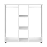 Portable Double Wardrobe Storage Shelves Organizer Clothes Rack Hanger