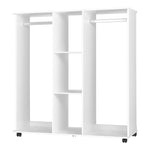 Portable Double Wardrobe Storage Shelves Organizer Clothes Rack Hanger