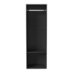 Sleek Open Wardrobe 2 Shelves Hanging Rail Natural/Black