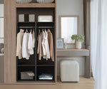 Sleek Open Wardrobe 2 Shelves Hanging Rail Natural/Black