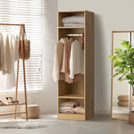 Open Wardrobe 3 Drawers Hanging Rail Natural/Black